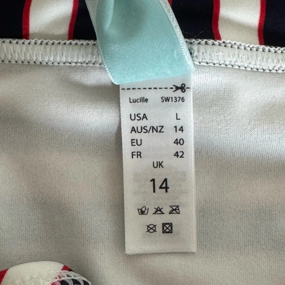 Panache Swim Size L Navy Stripe Lucille Classic Pant